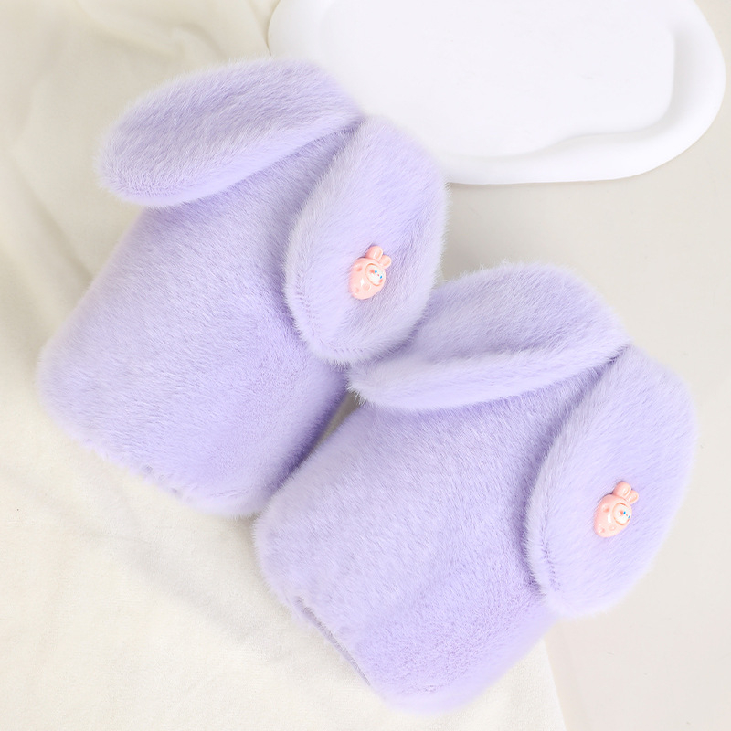 Γυναικείες μανσέτες χεριών με βελούδινη επένδυση, σχέδιο καρτούν, κεντημένες λεπτομέρειες, αντιλερωτική λειτουργία, φθινοπωρινό-χειμερινό