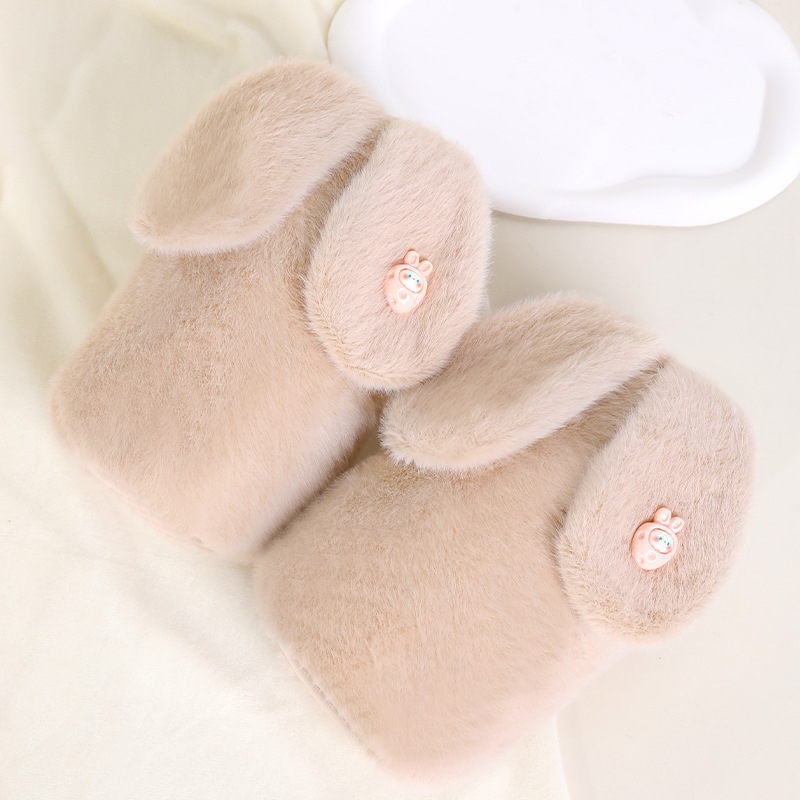 Γυναικείες μανσέτες χεριών με βελούδινη επένδυση, σχέδιο καρτούν, κεντημένες λεπτομέρειες, αντιλερωτική λειτουργία, φθινοπωρινό-χειμερινό