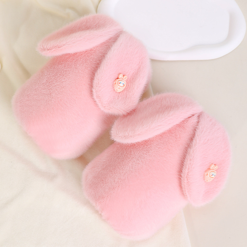 Γυναικείες μανσέτες χεριών με βελούδινη επένδυση, σχέδιο καρτούν, κεντημένες λεπτομέρειες, αντιλερωτική λειτουργία, φθινοπωρινό-χειμερινό