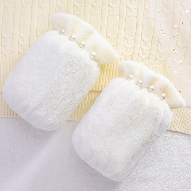 Γυναικείες μανσέτες χεριών με βελούδινη επένδυση, σχέδιο καρτούν, κεντημένες λεπτομέρειες, αντιλερωτική λειτουργία, φθινοπωρινό-χειμερινό