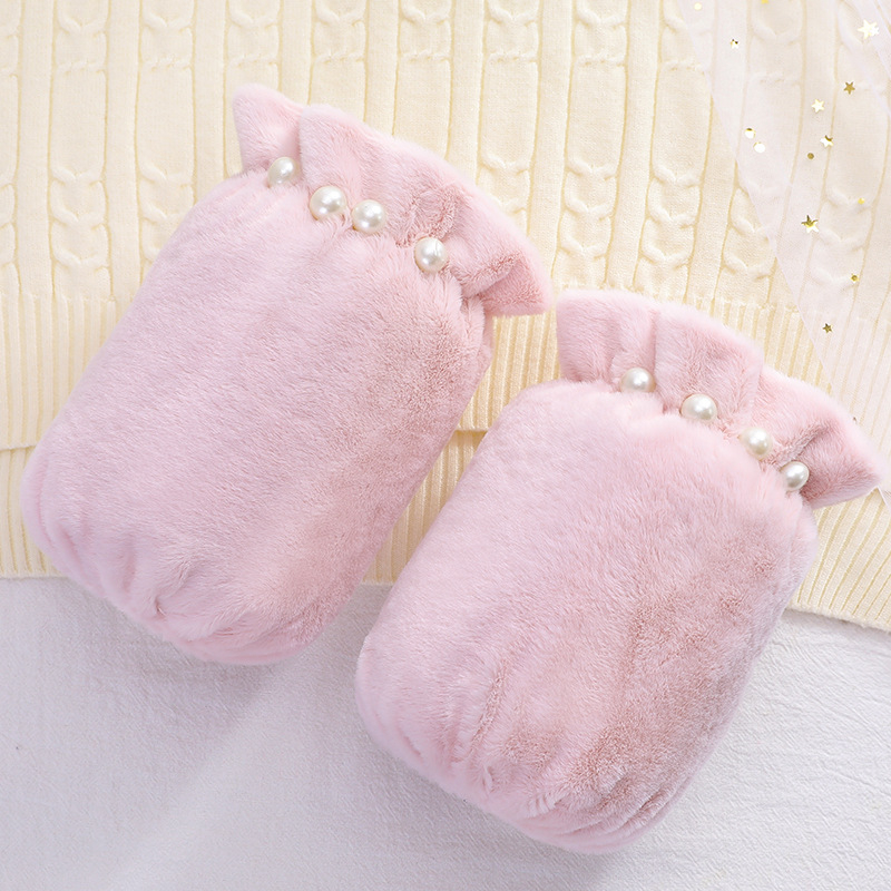 Γυναικείες μανσέτες χεριών με βελούδινη επένδυση, σχέδιο καρτούν, κεντημένες λεπτομέρειες, αντιλερωτική λειτουργία, φθινοπωρινό-χειμερινό