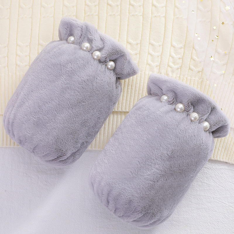 Γυναικείες μανσέτες χεριών με βελούδινη επένδυση, σχέδιο καρτούν, κεντημένες λεπτομέρειες, αντιλερωτική λειτουργία, φθινοπωρινό-χειμερινό