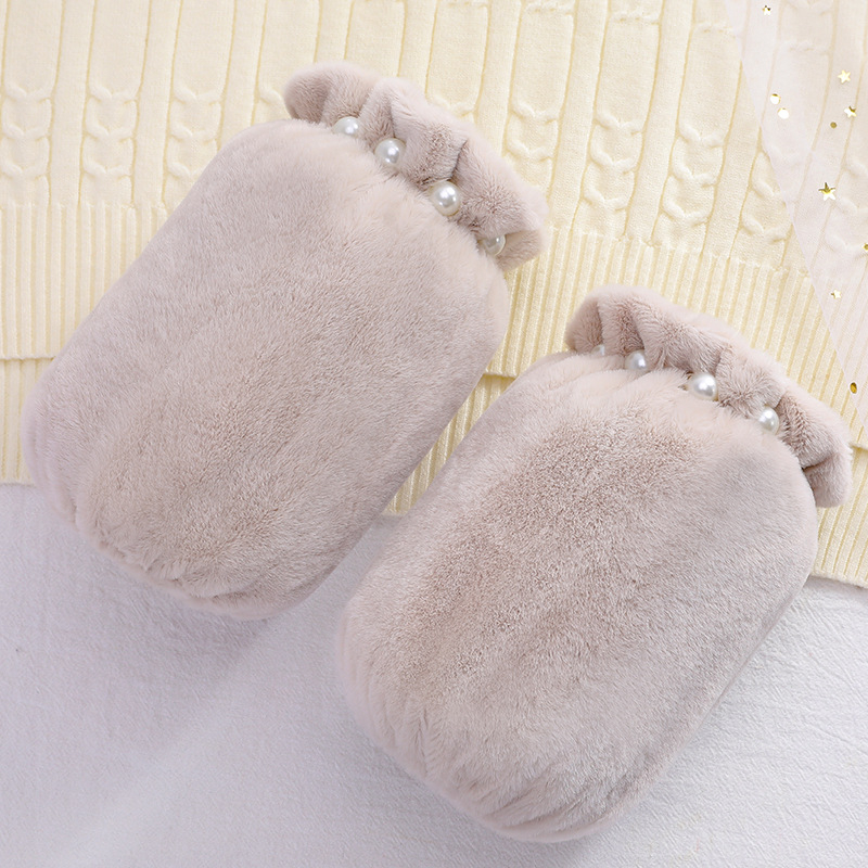 Γυναικείες μανσέτες χεριών με βελούδινη επένδυση, σχέδιο καρτούν, κεντημένες λεπτομέρειες, αντιλερωτική λειτουργία, φθινοπωρινό-χειμερινό