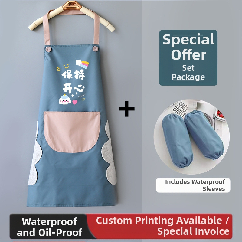 Ūdensizturīga un eļļas izturīga bez piedurknēm PVC materiāla, mājsaimniecības virtuvei, mūsdienīgs minimālisma stils