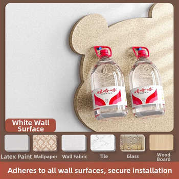 Πίνακας τοίχου από φέλτ με μοτίβο αρκούδας, πάνελ από φελλό, καρτούν στυλ, ύφασμα plush, εγκατάσταση χωρίς τρύπες