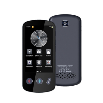 Μεταφραστής πολλών γλωσσών με offline μετάφραση και μετάφραση μέσω κινητής τηλεφωνίας • Λειτουργικό Android • Υποστήριξη Bluetooth • Ασύρματη εμβέλεια 5 m • Λειτουργία: κουμπί + οθόνη αφής