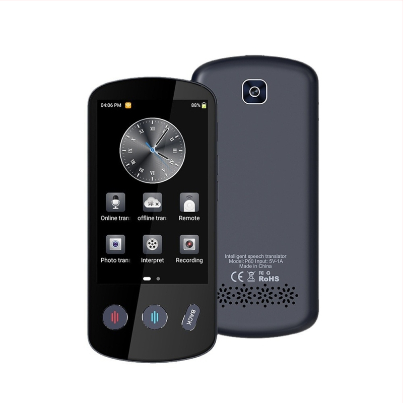 Преводач за множество езици с офлайн превод и превод чрез телефон • Android • Bluetooth поддръжка • Безжична дистанция 5 м • Режим на работа: бутони + сензорен екран