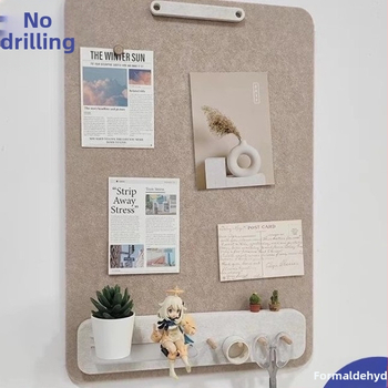 3D sieninis lipdukas su kabliu ir saugyklos lentyna — poliesterio pluoštas, atsparus drėgmei, atsparus nešvarumams, modernus minimalistinis dizainas