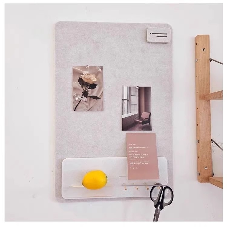 3D sieninis lipdukas su kabliu ir saugyklos lentyna — poliesterio pluoštas, atsparus drėgmei, atsparus nešvarumams, modernus minimalistinis dizainas