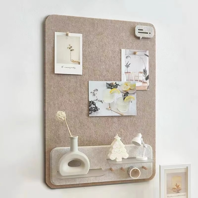 3D sieninis lipdukas su kabliu ir saugyklos lentyna — poliesterio pluoštas, atsparus drėgmei, atsparus nešvarumams, modernus minimalistinis dizainas