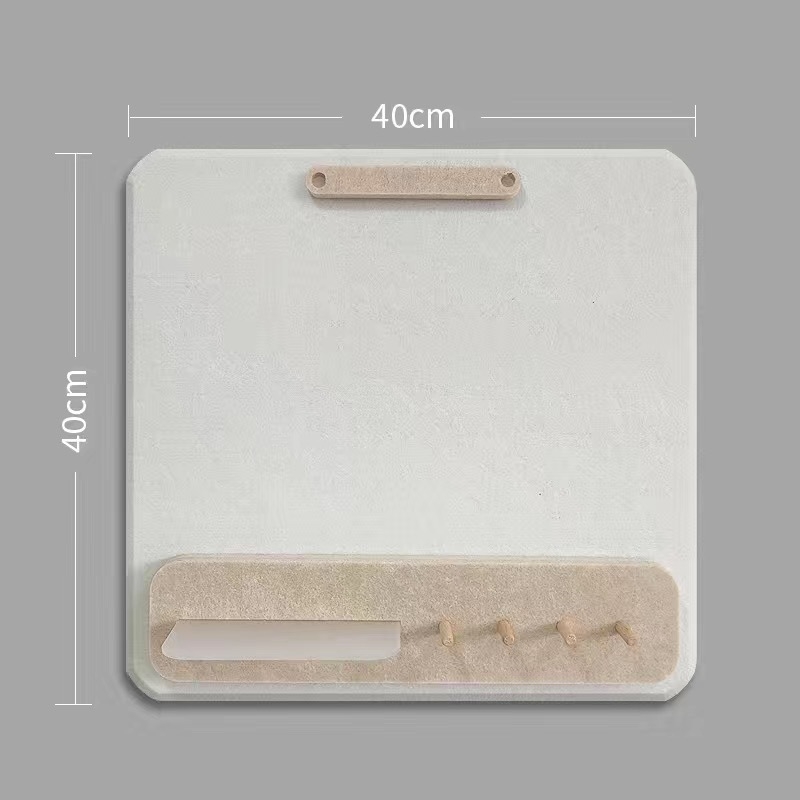 3D sieninis lipdukas su kabliu ir saugyklos lentyna — poliesterio pluoštas, atsparus drėgmei, atsparus nešvarumams, modernus minimalistinis dizainas