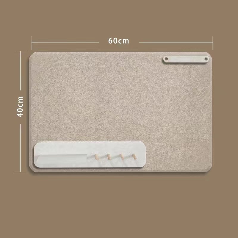 3D sieninis lipdukas su kabliu ir saugyklos lentyna — poliesterio pluoštas, atsparus drėgmei, atsparus nešvarumams, modernus minimalistinis dizainas