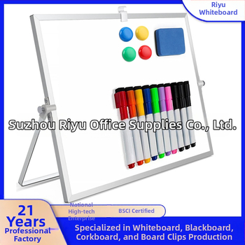 Двустранна магнитна бяла дъска за бюро с алуминиева рамка и метален панел