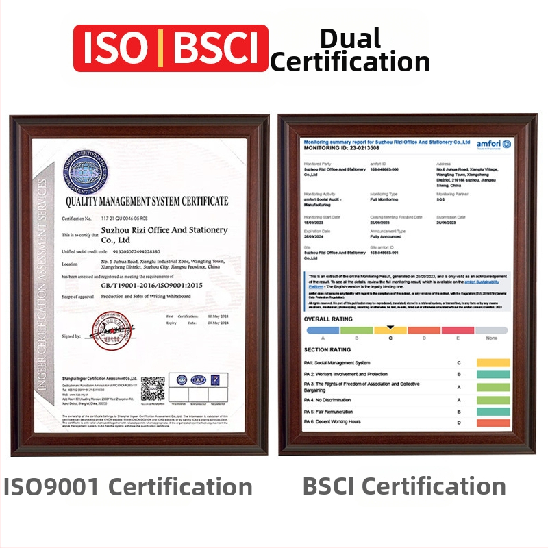 Двустранна магнитна бяла дъска за бюро с алуминиева рамка и метален панел