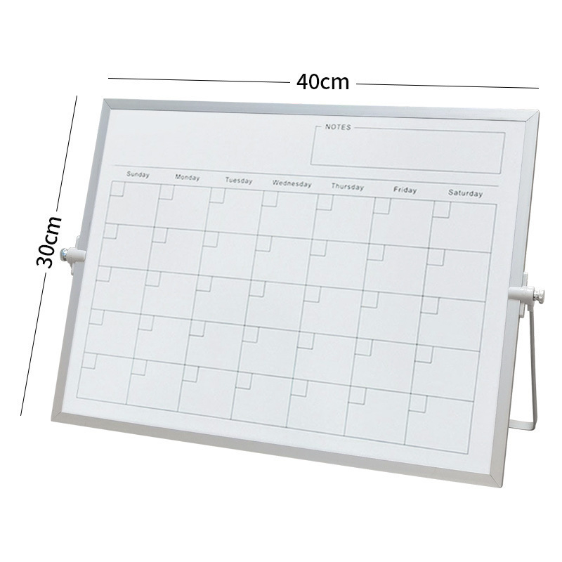 Двустранна магнитна бяла дъска за бюро с алуминиева рамка и метален панел