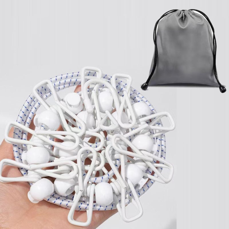 Drabužių džiovyklės lynas – be gręžimo, lengvai nešiojamas kelionėms, vėjo atsparus, plastikinės dangos, sulankstomas ir reguliuojamas ilgis