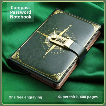 Σημειωματάριο: A5 compass codebook με PU κάλυμμα, δέσιμο με κλωστή, Forest χαρτί 80g, 200/100 σελίδες, ημερολόγιο, εκτύπωση λογότυπου, εξατομίκευση διαθέσιμη