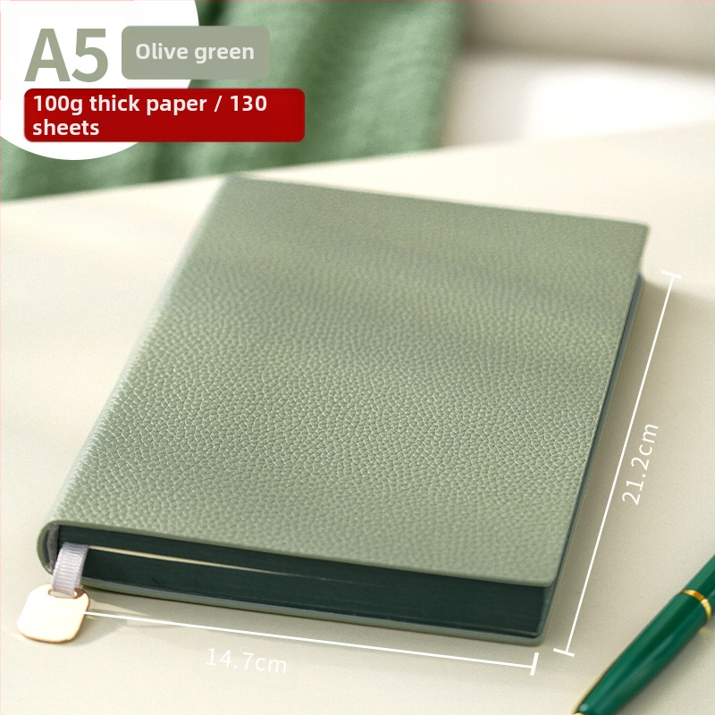 Λιτό επιχειρηματικό σημειωματάριο με κάλυμμα PU από μαλακό δέρμα, γραμμικό δέσιμο, χαρτί 100 g, περισσότερες από 200 σελίδες, επιλογή εκτύπωσης λογότυπου.