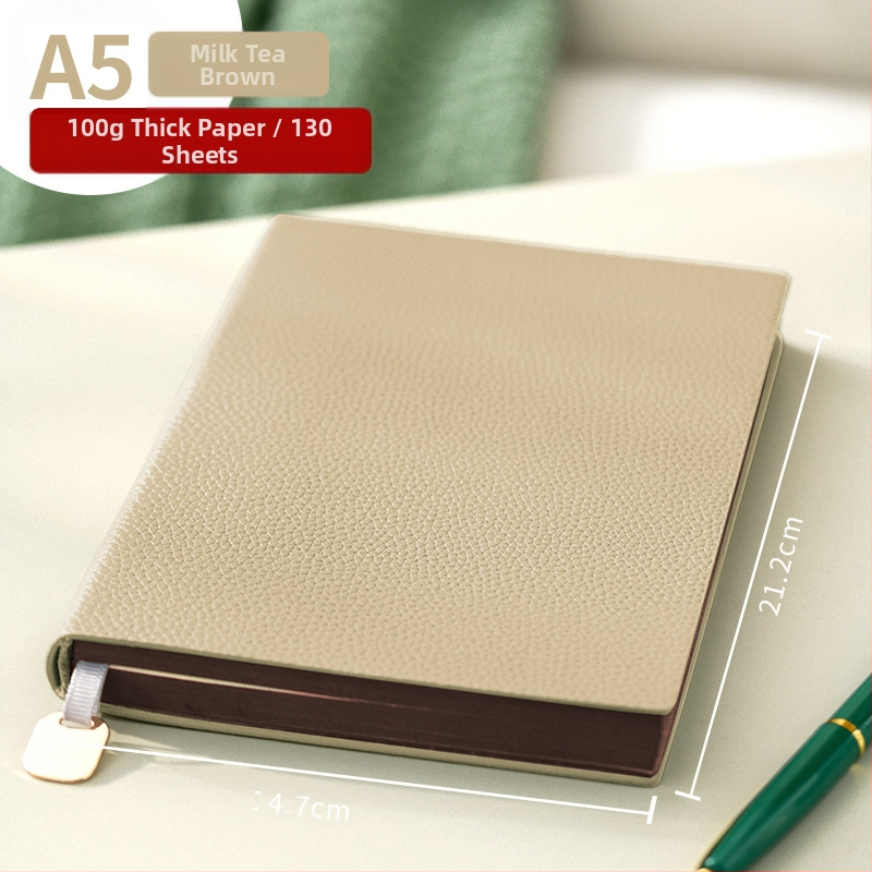 Λιτό επιχειρηματικό σημειωματάριο με κάλυμμα PU από μαλακό δέρμα, γραμμικό δέσιμο, χαρτί 100 g, περισσότερες από 200 σελίδες, επιλογή εκτύπωσης λογότυπου.