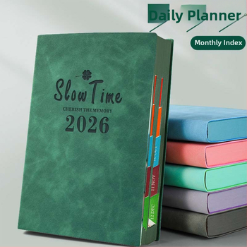 Σημειωματάριο με κάλυμμα από συνθετικό δέρμα, δέσιμο με γραμμές, χαρτί Dowling, 80 gsm, 300–400 σελίδες, ημερήσιο προγραμματισμό και διαχείριση χρόνου