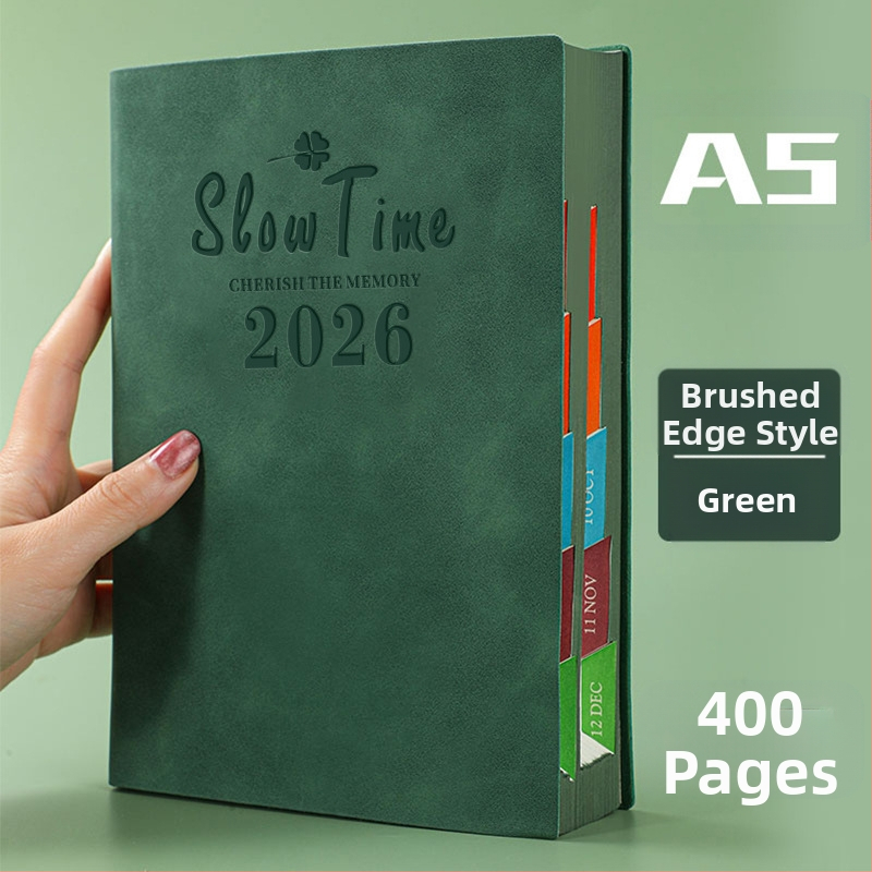 Σημειωματάριο με κάλυμμα από συνθετικό δέρμα, δέσιμο με γραμμές, χαρτί Dowling, 80 gsm, 300–400 σελίδες, ημερήσιο προγραμματισμό και διαχείριση χρόνου