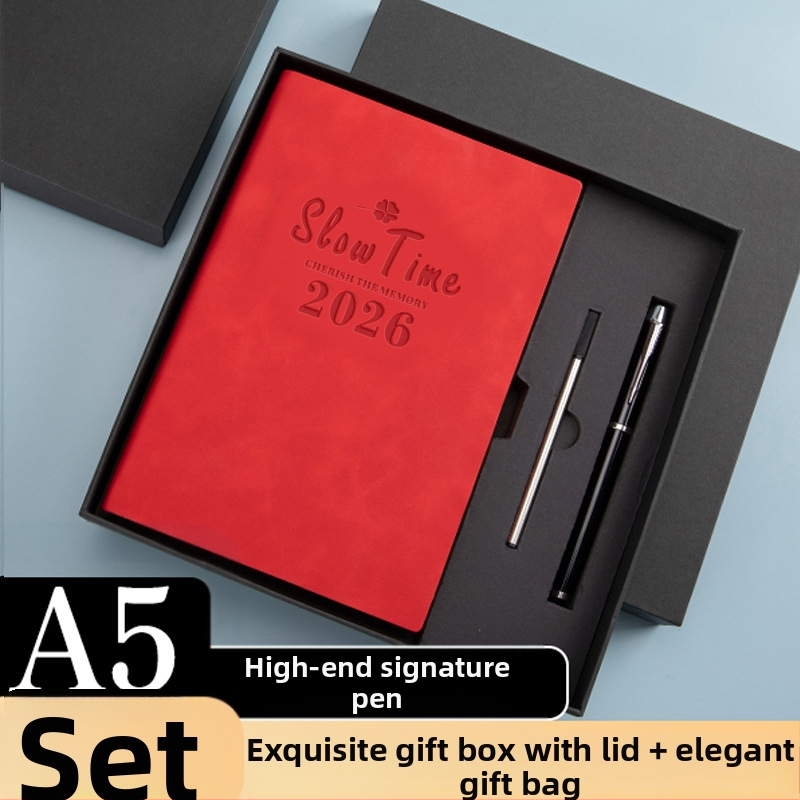 Σημειωματάριο με κάλυμμα από συνθετικό δέρμα, δέσιμο με γραμμές, χαρτί Dowling, 80 gsm, 300–400 σελίδες, ημερήσιο προγραμματισμό και διαχείριση χρόνου