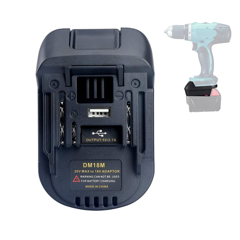 WU Ličio baterijų adapteris DeWalt Miwachi baterijoms didžiųjų įrenginių prekių ženklams, 155 g