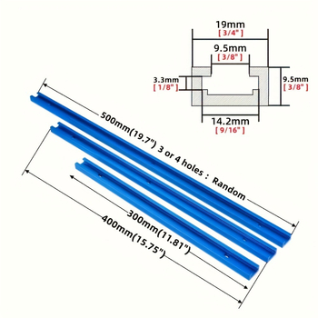 Αλουμινένιος οδηγός ράγα για ξυλουργική, Μοντέλο 19, με περιοριστή, ένα κιτ, κατάλληλο για DIY τραπέζι