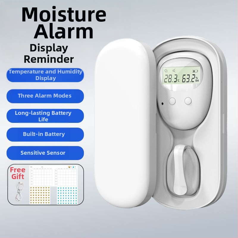 Belaidis įspėjimo monitorius dėl šlapimo drėgmės kūdikiams ir senyviems; įspėjimo režimai: skambutis, vibracija arba skambutis+ vibracija; įrenginio svoris 256 g; pakuotė 50 vnt