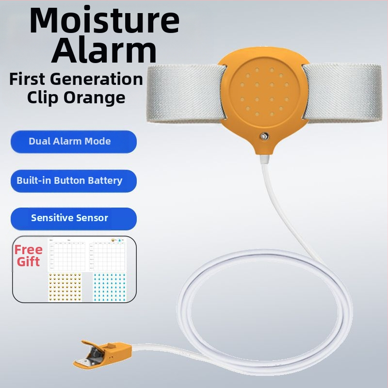 Belaidis įspėjimo monitorius dėl šlapimo drėgmės kūdikiams ir senyviems; įspėjimo režimai: skambutis, vibracija arba skambutis+ vibracija; įrenginio svoris 256 g; pakuotė 50 vnt