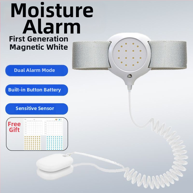 Belaidis įspėjimo monitorius dėl šlapimo drėgmės kūdikiams ir senyviems; įspėjimo režimai: skambutis, vibracija arba skambutis+ vibracija; įrenginio svoris 256 g; pakuotė 50 vnt
