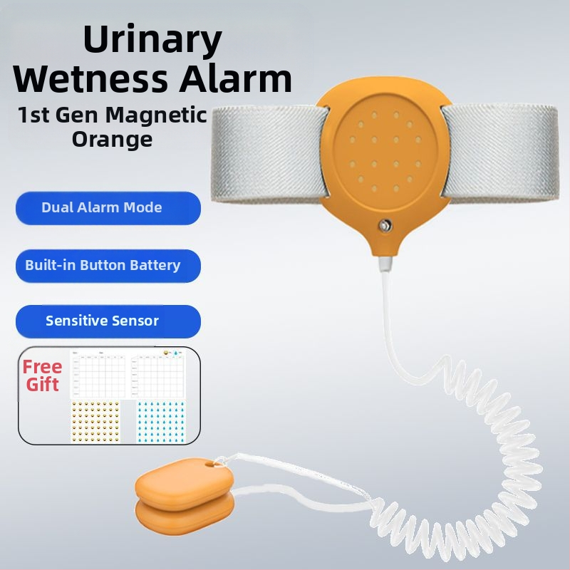 Belaidis įspėjimo monitorius dėl šlapimo drėgmės kūdikiams ir senyviems; įspėjimo režimai: skambutis, vibracija arba skambutis+ vibracija; įrenginio svoris 256 g; pakuotė 50 vnt