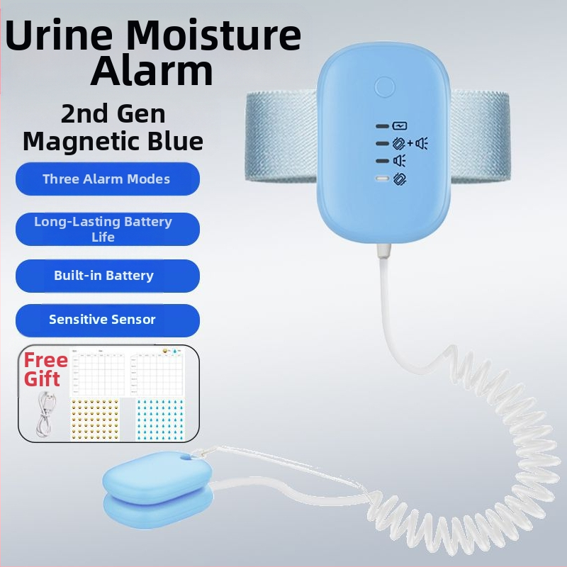 Belaidis įspėjimo monitorius dėl šlapimo drėgmės kūdikiams ir senyviems; įspėjimo režimai: skambutis, vibracija arba skambutis+ vibracija; įrenginio svoris 256 g; pakuotė 50 vnt