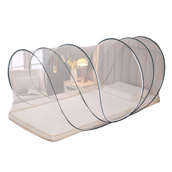 Мрежа против комари с три врати, полиестер, фибростъклена тръба, без монтаж, универсално приложение