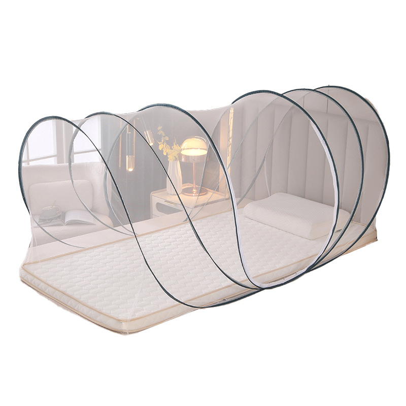 Мрежа против комари с три врати, полиестер, фибростъклена тръба, без монтаж, универсално приложение