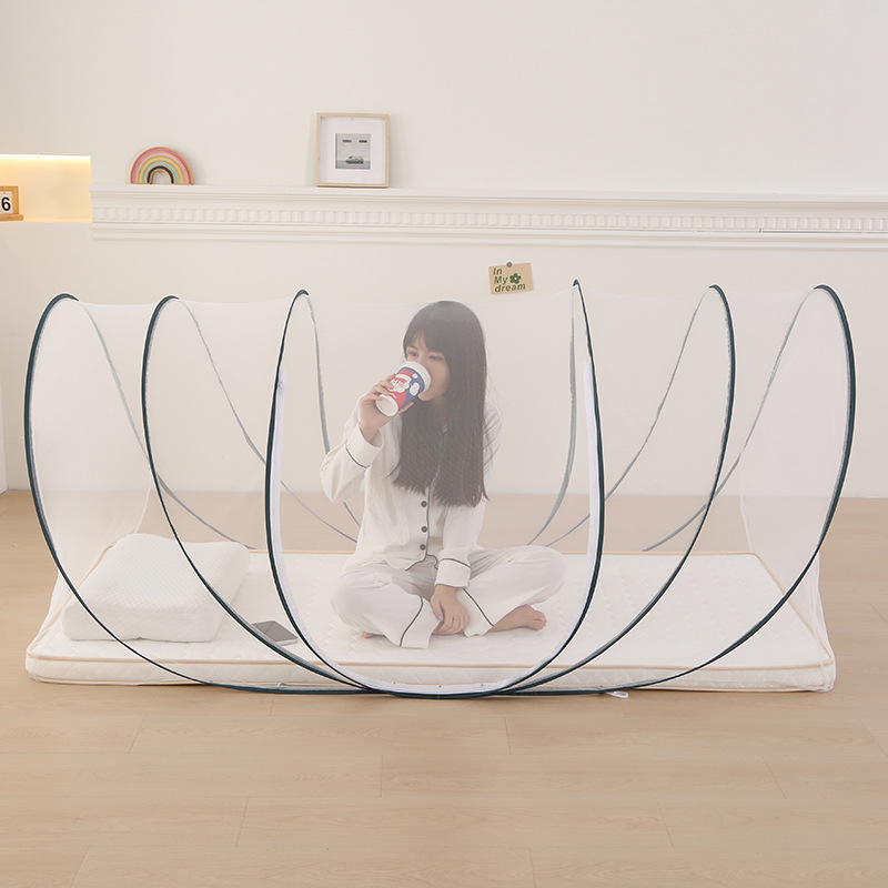 Мрежа против комари с три врати, полиестер, фибростъклена тръба, без монтаж, универсално приложение