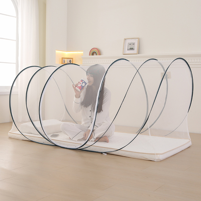 Мрежа против комари с три врати, полиестер, фибростъклена тръба, без монтаж, универсално приложение