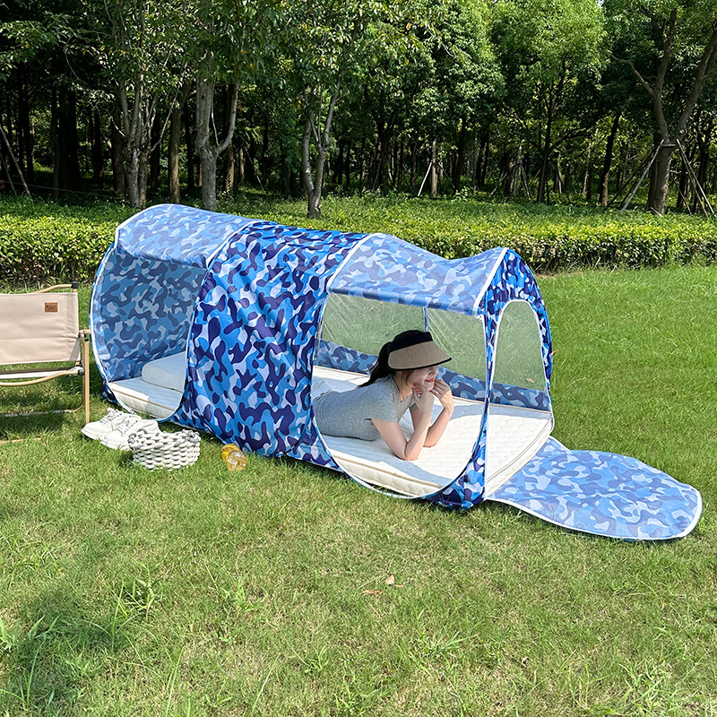 Мрежа против комари с три врати, полиестер, фибростъклена тръба, без монтаж, универсално приложение