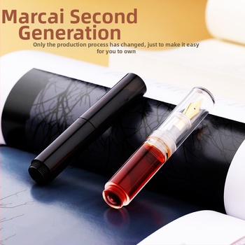 Master φοντάν πένα με ακρυλικό περίβλημα, σύστημα τροφοδοσίας μελανιού με δοχείο, ακροφύσιο ιριδίου, μοντέλο Pill, σχεδίαση για τσέπη, σκληρή συσκευασία από χαρτόνι