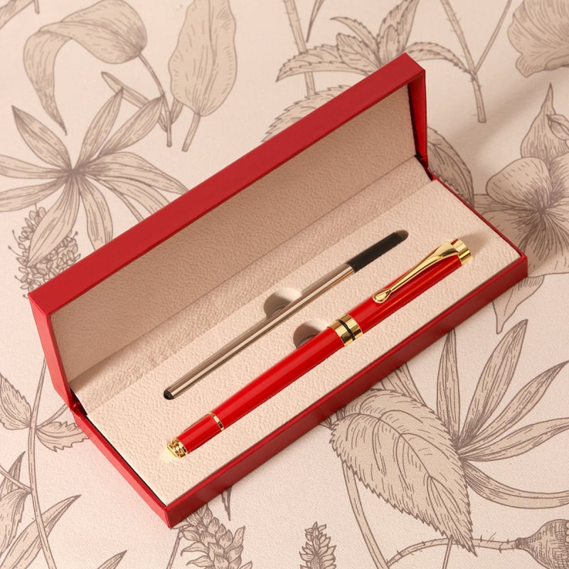 Hill plastikinis verslo dovanų rašiklių rinkinys dovanų dėžutėje su pritaikytu logotipu, modernus minimalistinis stilius