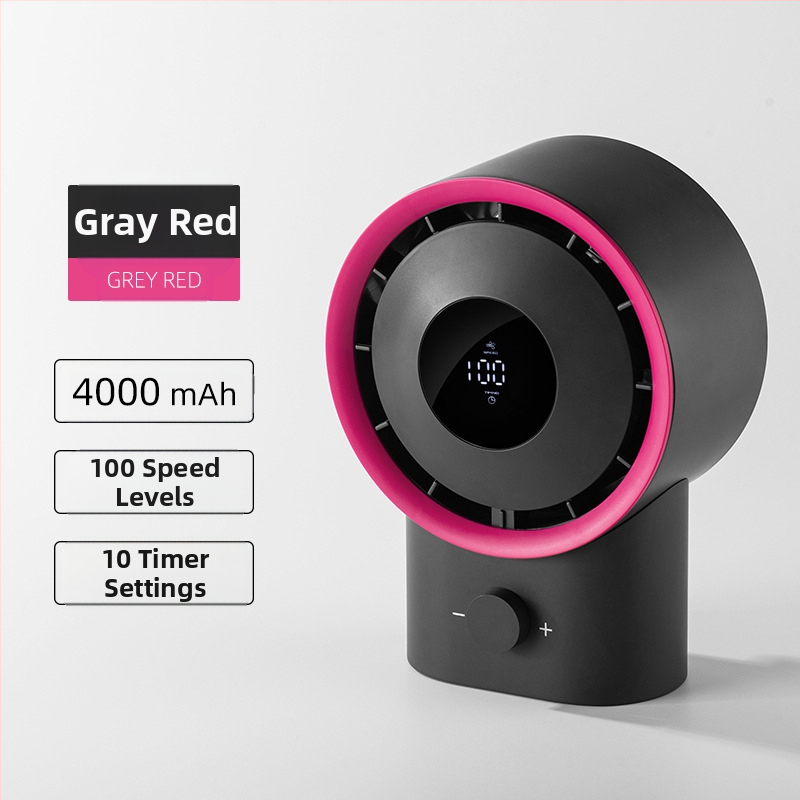 Επιτραπέζιος ανεμιστήρας με κίνηση κεφαλής, φόρτιση USB, ενσωματωμένη μπαταρία 4000-6000 mAh, 4 ταχύτητες, κινητήρας brushless, ήσυχη λειτουργία κάτω από 36 dB