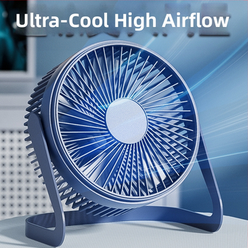 USB настолен вентилатор, 5 лopatки, 2 скорости, 2,5 W, тих до 36 dB