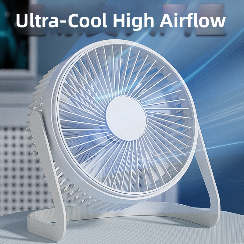 USB настолен вентилатор, 5 лopatки, 2 скорости, 2,5 W, тих до 36 dB