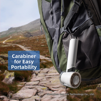 Φορητός ανεμιστήρας χειρός με τουρμποψύξη, καραμπίνερ, ψηφιακή οθόνη, USB επαναφορτιζόμενος, ήσυχος (Μοτέρ χωρίς ψήκτρες, ενσωματωμένη μπαταρία 3000mAh, 6 λεπίδες)