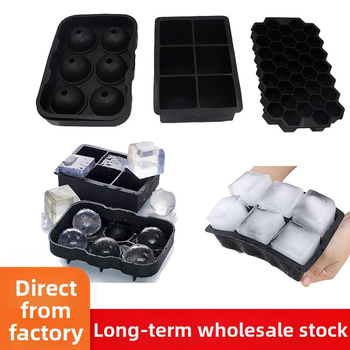 Silicone ledų formų rinkinys, 6 vnt., apvalios formos su 4 skylėmis, talpa 200 ml, greitas užšaldymas, lengvas išėmimas