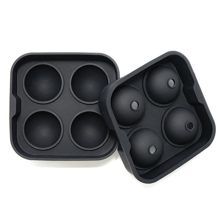 Silicone ledų formų rinkinys, 6 vnt., apvalios formos su 4 skylėmis, talpa 200 ml, greitas užšaldymas, lengvas išėmimas