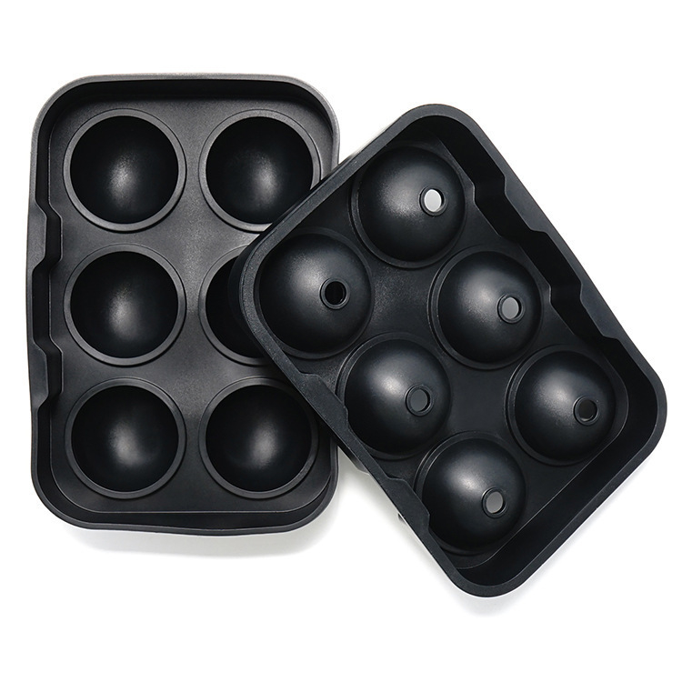 Silicone ledų formų rinkinys, 6 vnt., apvalios formos su 4 skylėmis, talpa 200 ml, greitas užšaldymas, lengvas išėmimas