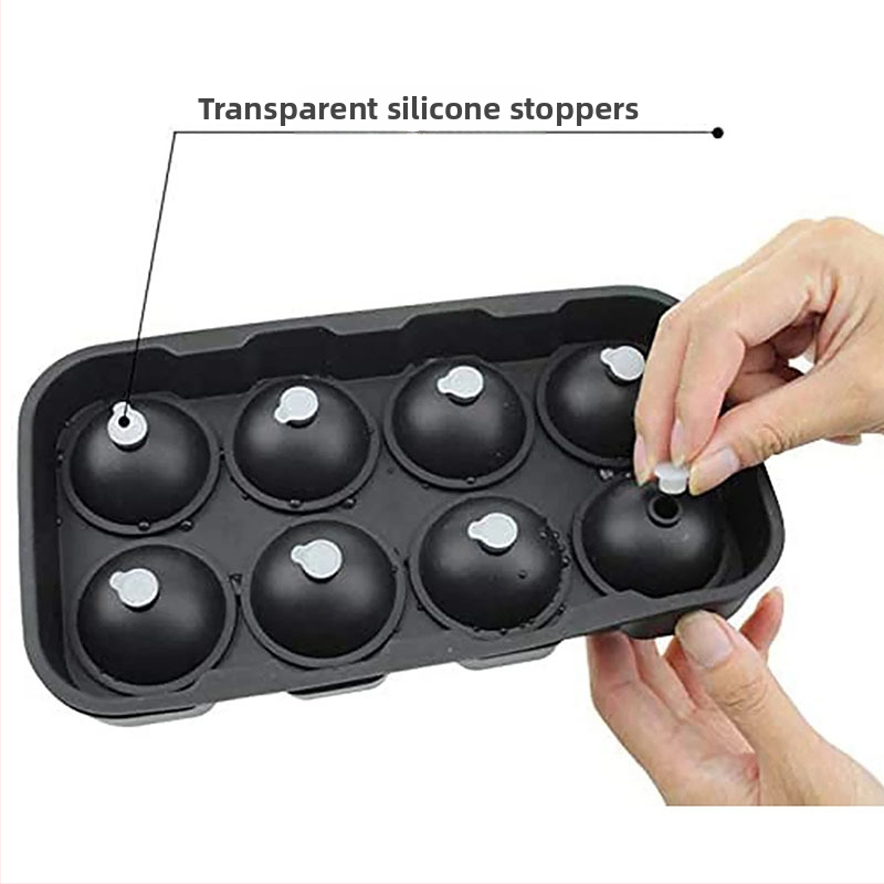 Silicone ledų formų rinkinys, 6 vnt., apvalios formos su 4 skylėmis, talpa 200 ml, greitas užšaldymas, lengvas išėmimas