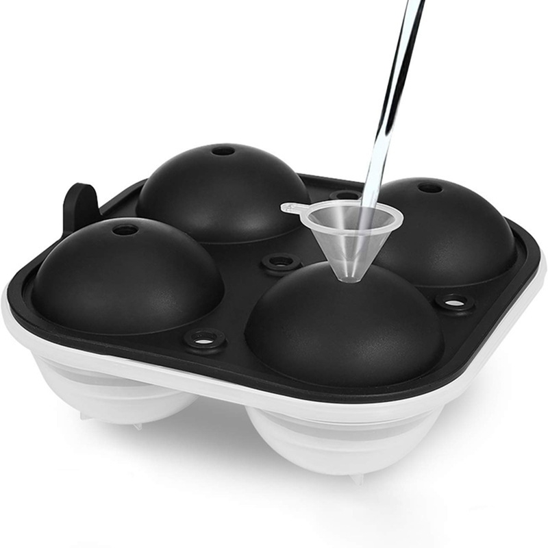 Silicone ledų formų rinkinys, 6 vnt., apvalios formos su 4 skylėmis, talpa 200 ml, greitas užšaldymas, lengvas išėmimas