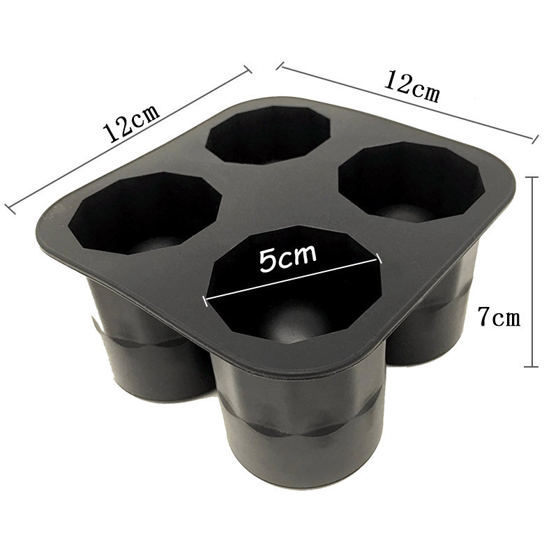 Silicone ledų formų rinkinys, 6 vnt., apvalios formos su 4 skylėmis, talpa 200 ml, greitas užšaldymas, lengvas išėmimas